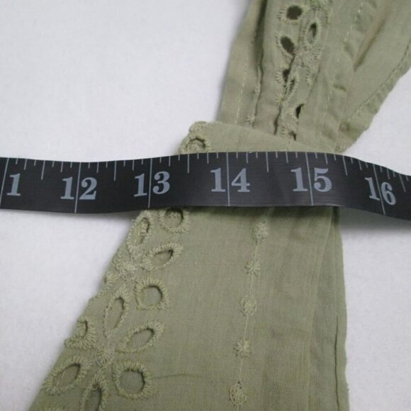 70°F/21°C Schiffli Sleeveless Eyelet Crop Cottage Retro Top-Olive-Large-NWT - Picture 8 of 13